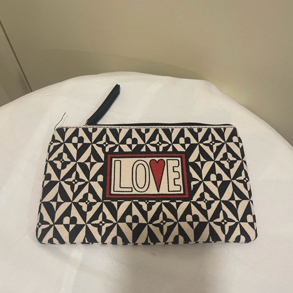 Brighton Handbags - Brighton ❤️LOVE COLLECTION Black and White CANVAS Clutch